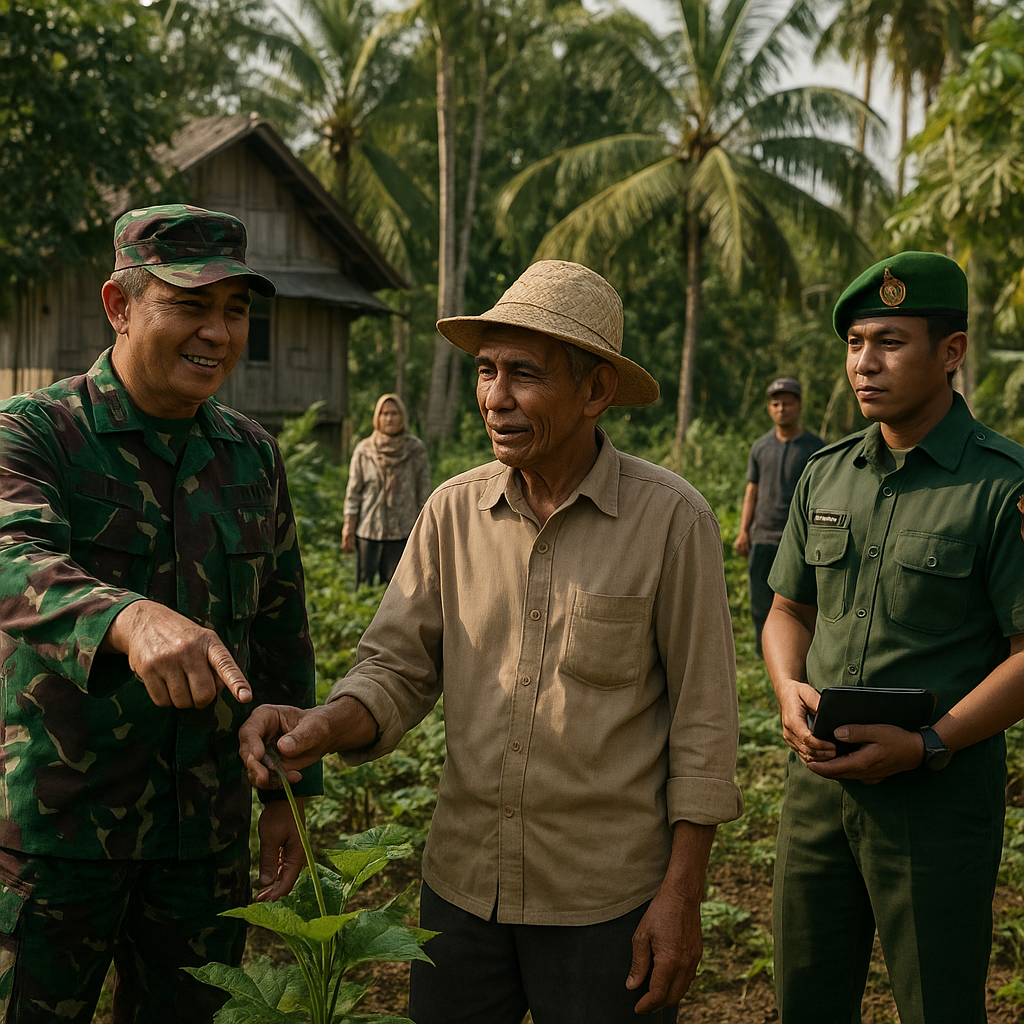 Danramil Tomu Silaturahmi dan Lihat Langsung Kebun Warga di Kampung Totitra