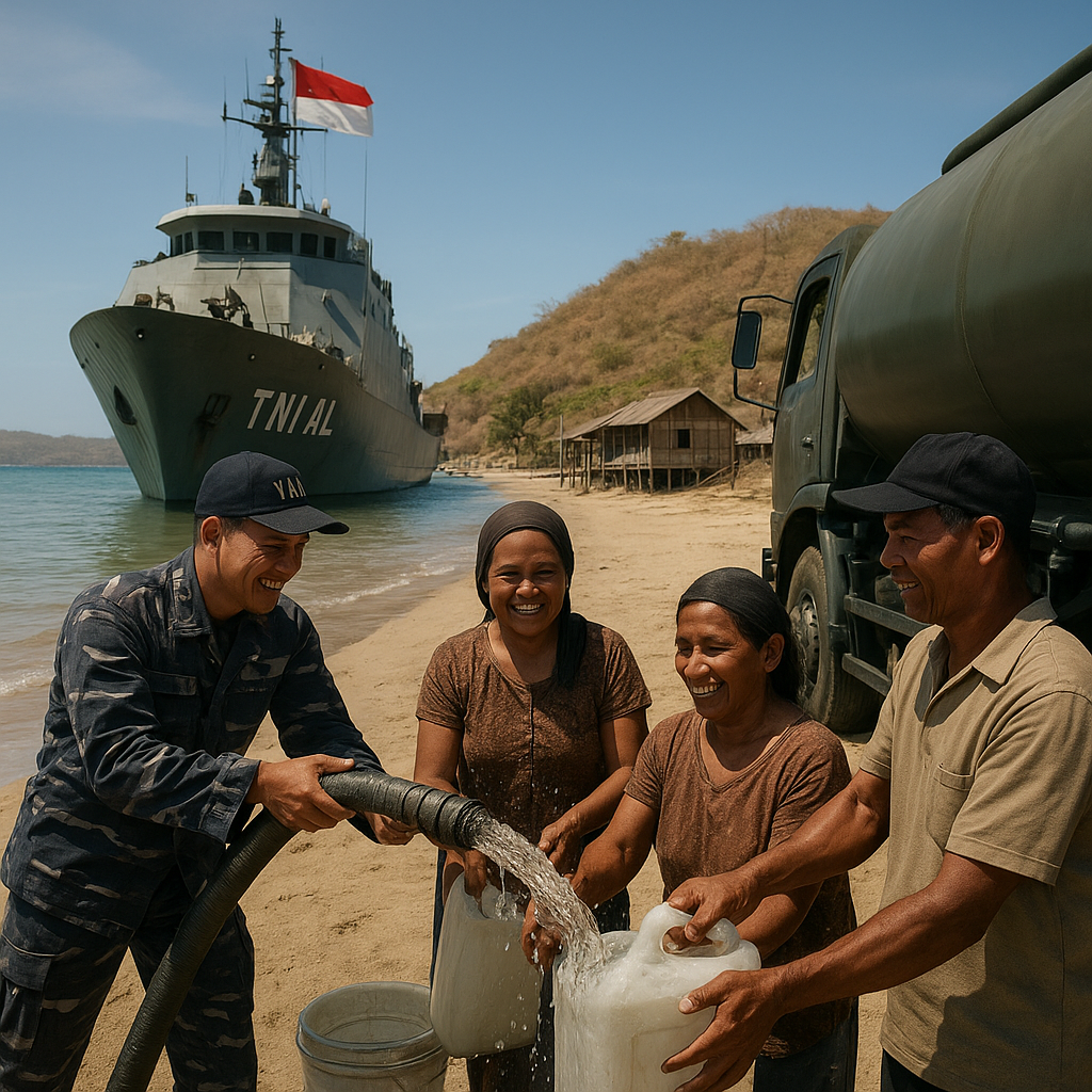TNI AL Bantu Pasokan Air Bersih untuk Warga Pesisir Terpencil di Sulawesi Tenggara