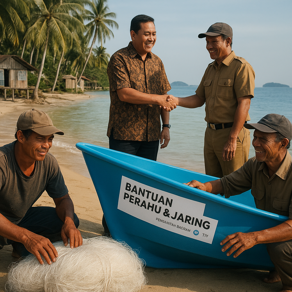 Kilas Pelosok: Nelayan Pulau Kecil Dapat Bantuan Perahu dan Jaring Baru