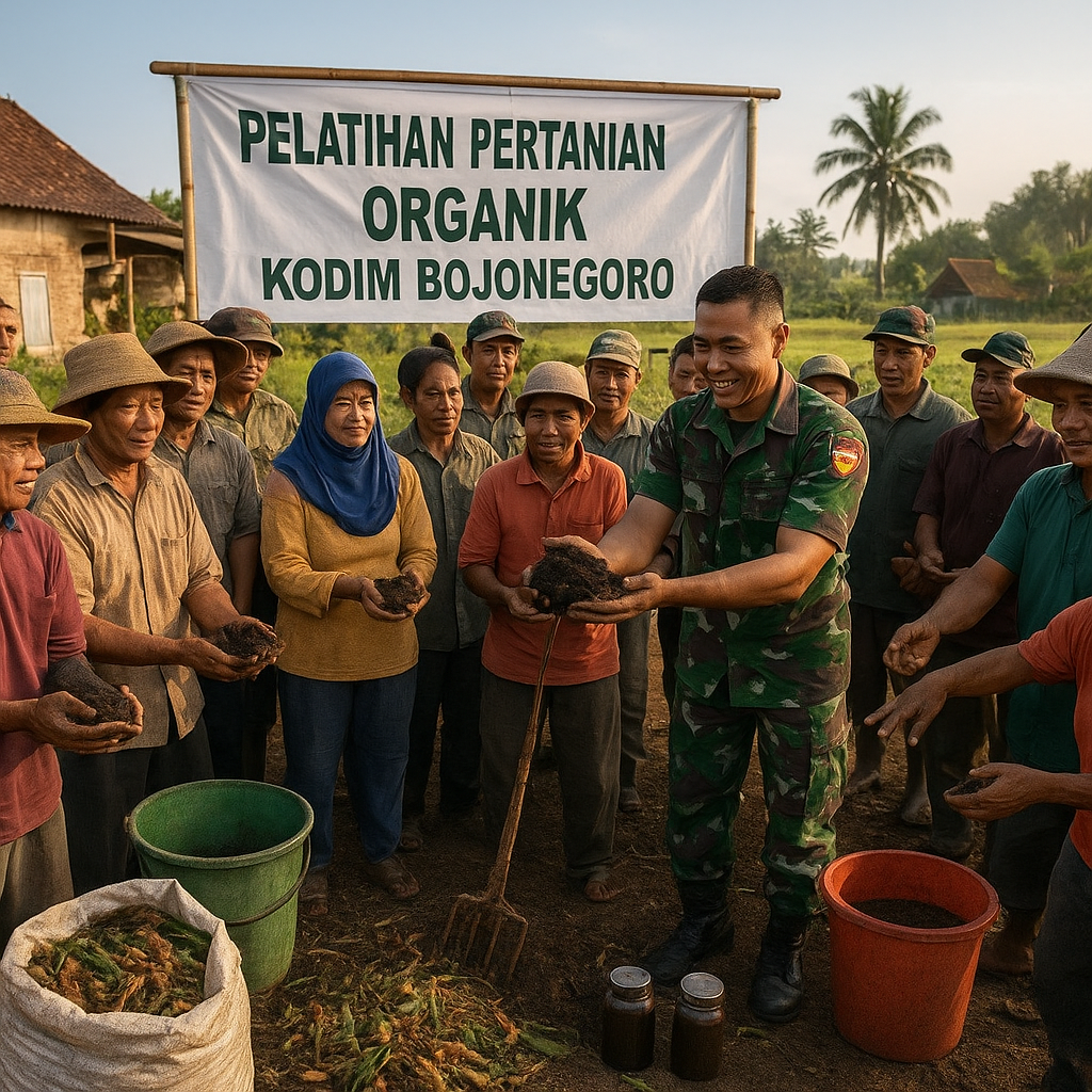 Kodim Bojonegoro Gelar Pelatihan Pertanian Organik untuk Petani Desa