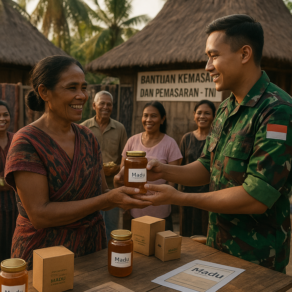 Warga Desa Penghasil Madu di Sumba Dapat Bantuan Kemasan dan Pemasaran dari TNI