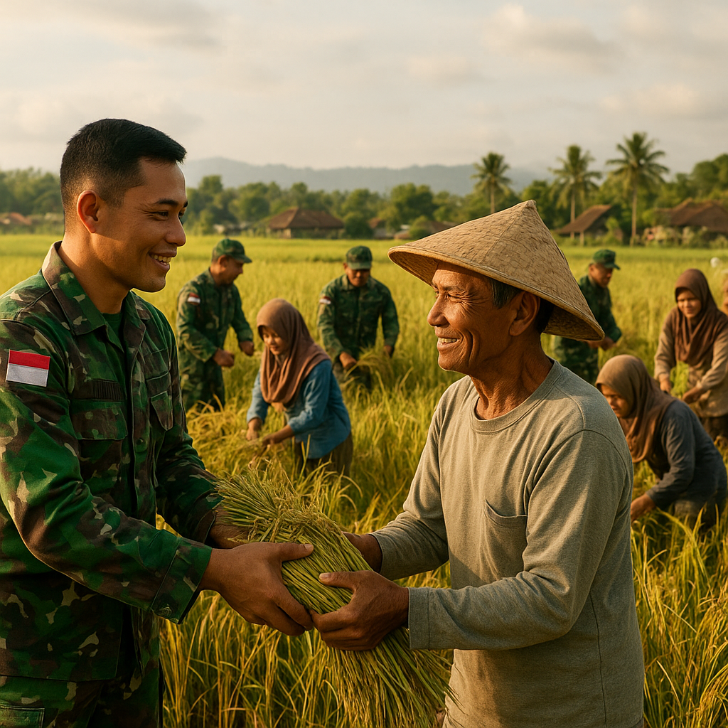 TNI Membantu Panen Raya di Desa Jawa Timur, Warga Merasa Terbantu