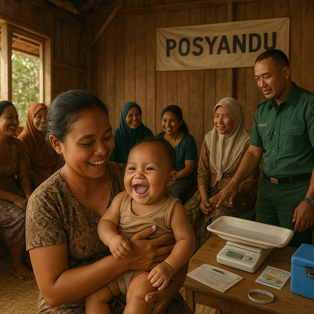 Kegiatan Posyandu Dihadirkan Kembali oleh Babinsa di Desa Terpencil Maluku