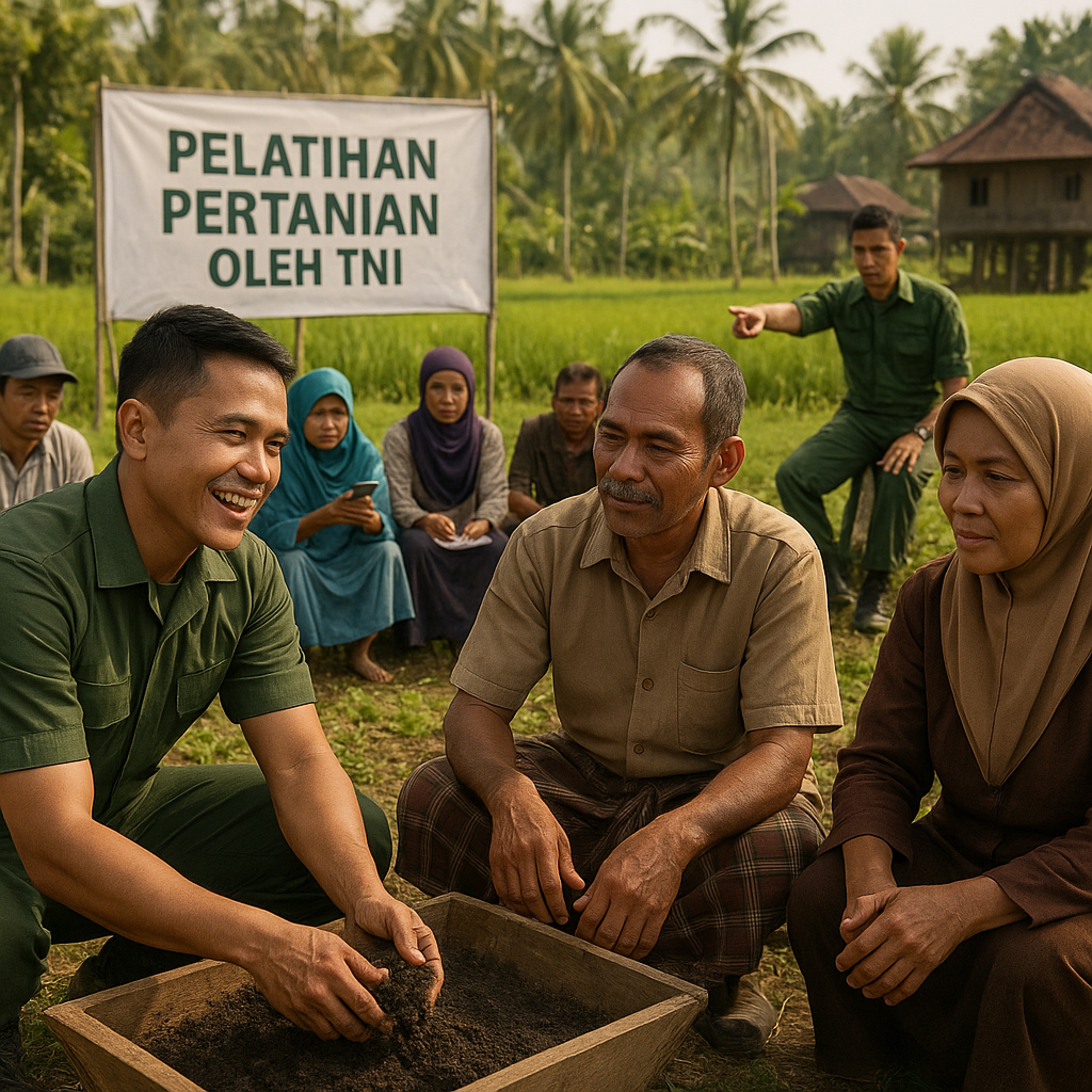 Pelatihan Pertanian oleh TNI di Desa Aceh: Petani Belajar Teknik Modern Sederhana