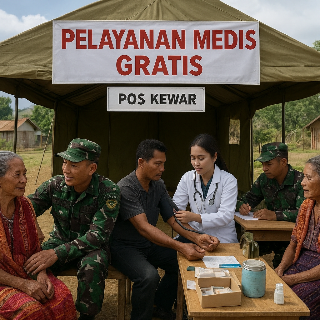 Pos Kewar Perhatian Kesehatan Warga Perbatasan NTT dengan Pelayanan Medis Gratis