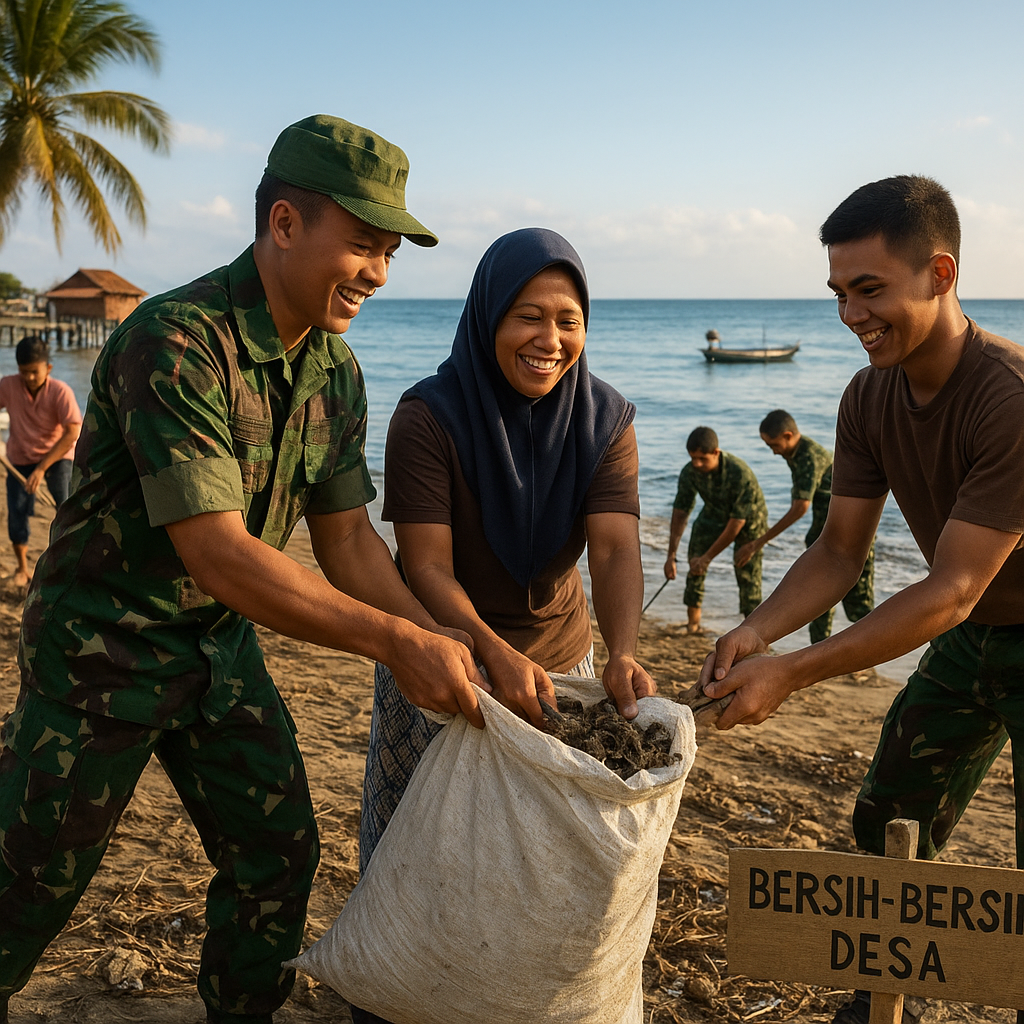 Kegiatan Bersih-bersih Desa oleh TNI dan Warga di Maluku: Lingkungan Jadi Lebih Sehat