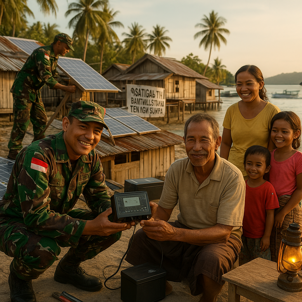 Cerita dari Pulau Terpencil: Satgas TNI Bantu Pengadaan Listrik Tenaga Surya
