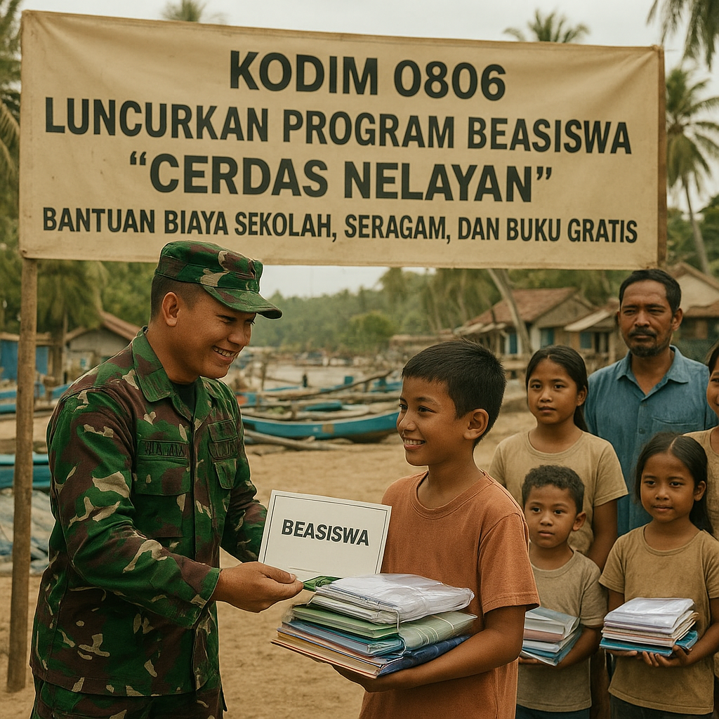 Kodim 0806 Luncurkan Program Beasiswa untuk Anak Nelayan di Pesisir Trenggalek