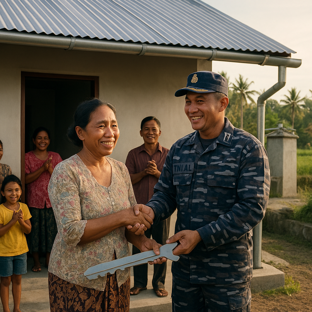 Warga Desa Marga Dapat Rumah Layak Huni dari TNI AL Lewat Program Kampung Bahari