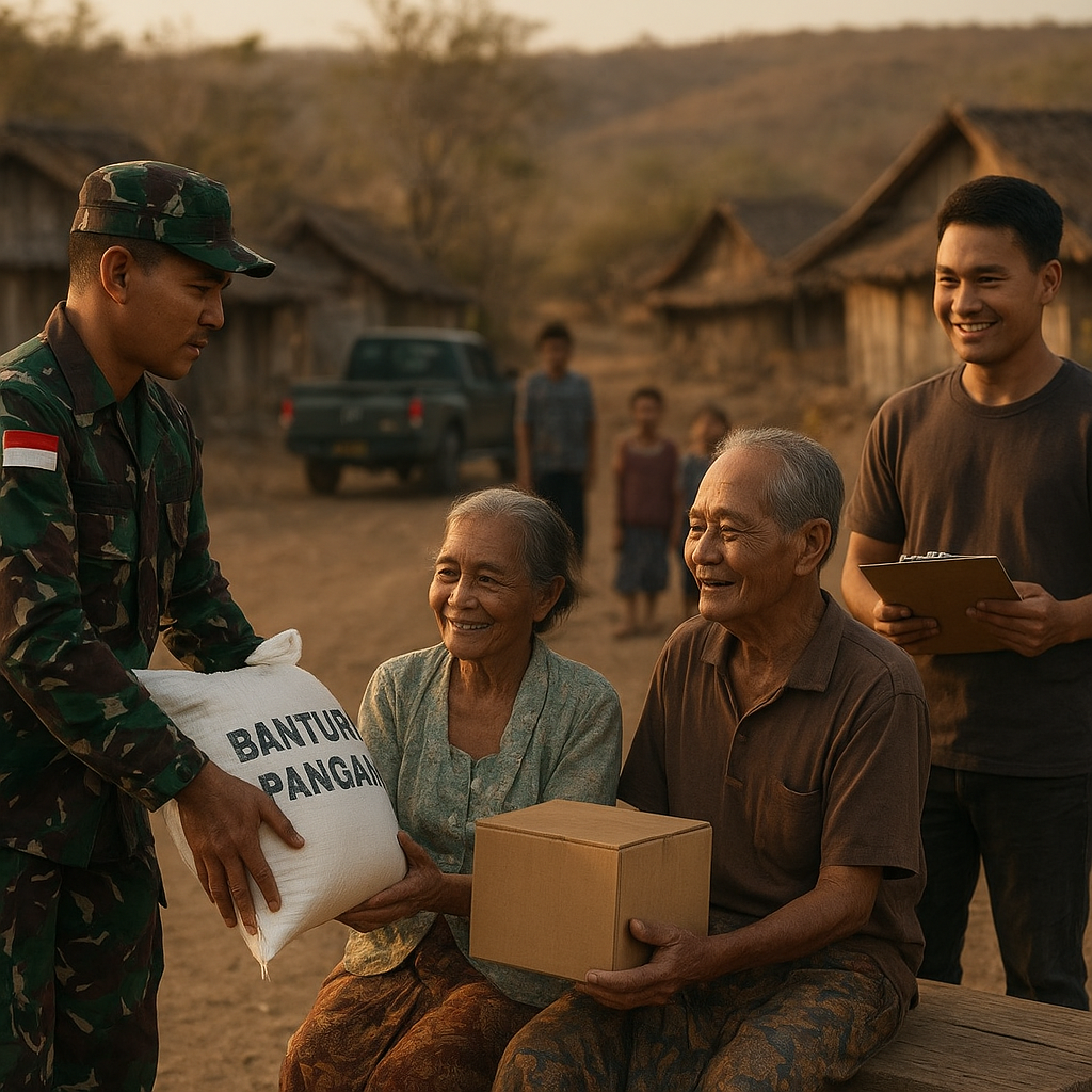 Bantuan Pangan TNI untuk Keluarga Lansia di Desa Terpencil NTT