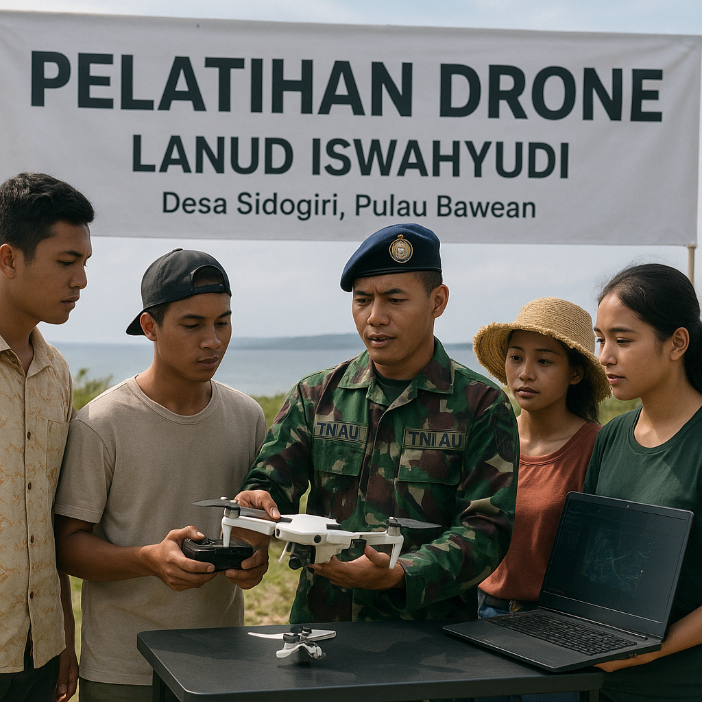 TNI Angkatan Udara Beri Pelatihan Drone untuk Pemuda Desa di Pulau Bawean