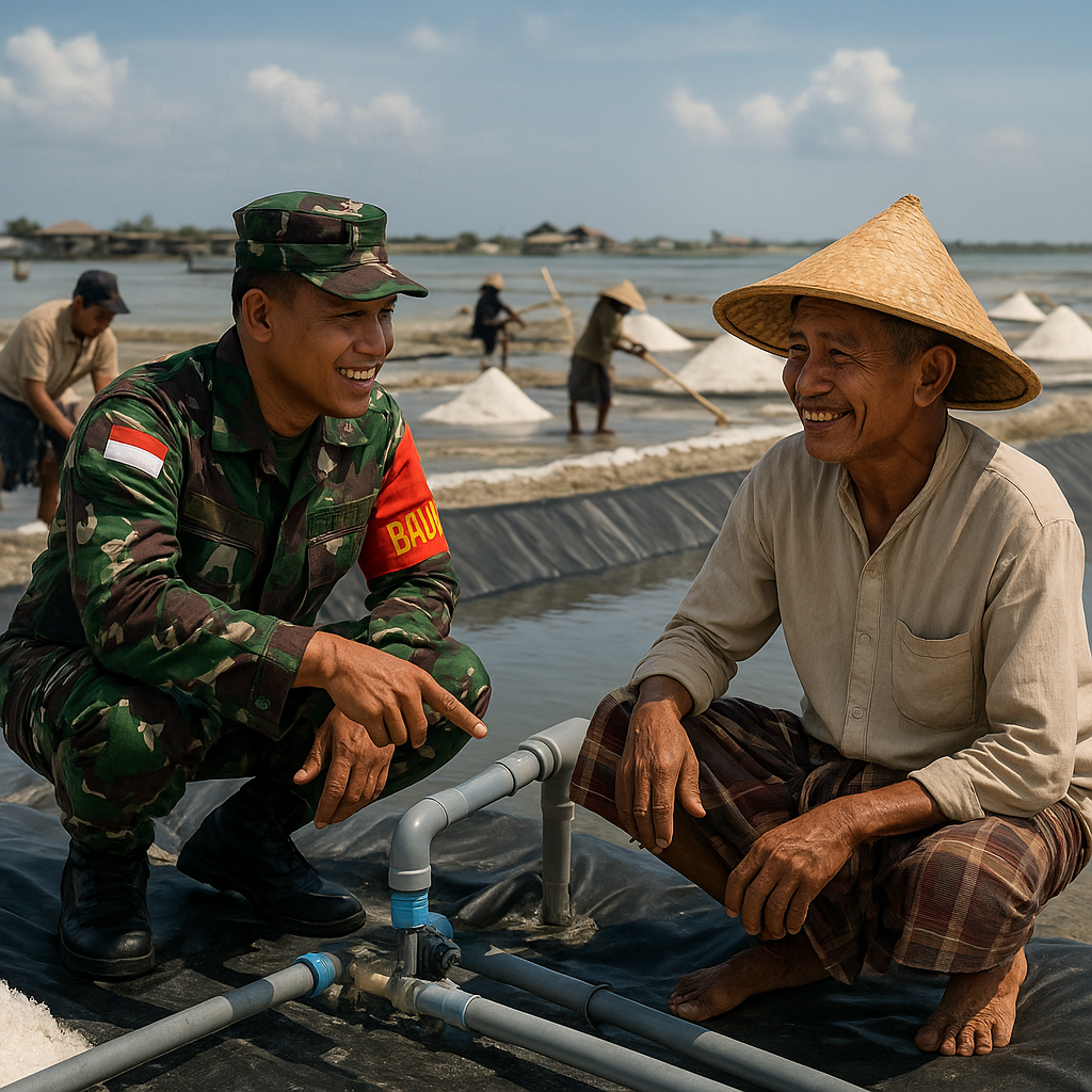 TNI Bantu Petani Garam di Madura Terapkan Teknologi Modern untuk Tingkatkan Hasil