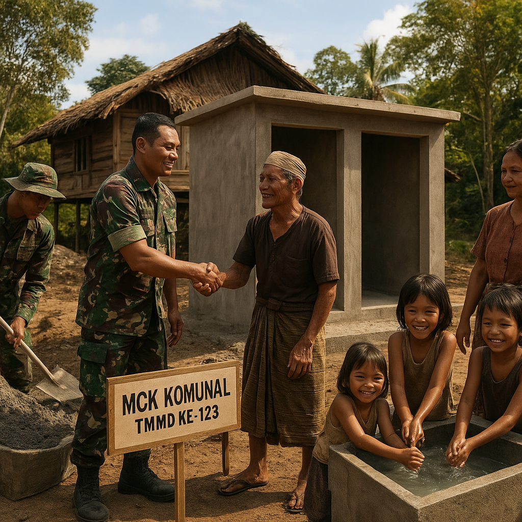 Satgas TMMD Bangun MCK Komunal di Kampung Adat Suku Anak Dalam