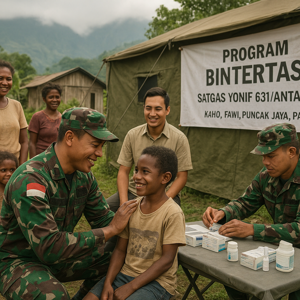 Komsos dan Yankes: Satgas TNI Hadirkan Senyum dan Kepercayaan di Desa Kaho