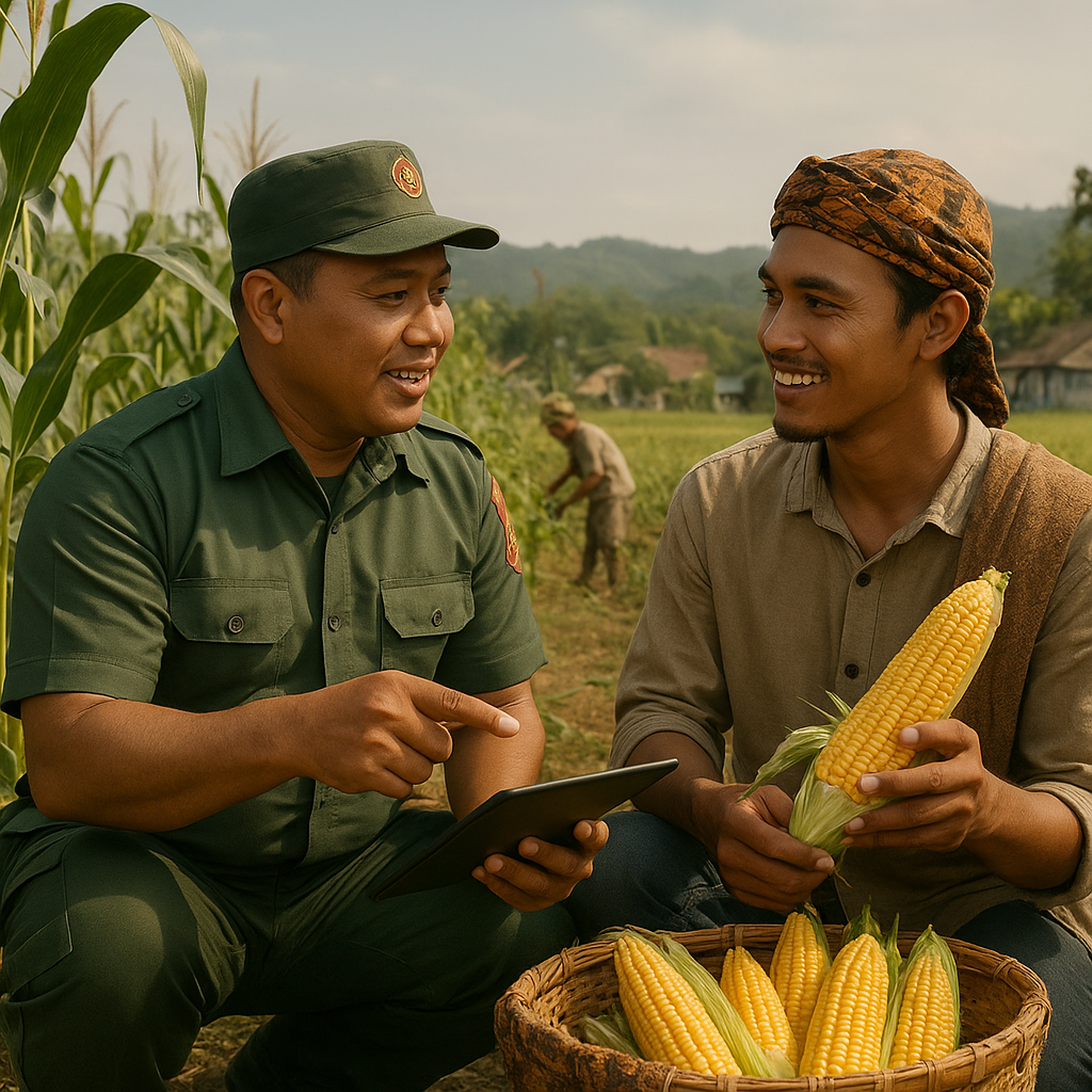 Babinsa Dampingi Petani Milenial Kembangkan Jagung di Bone