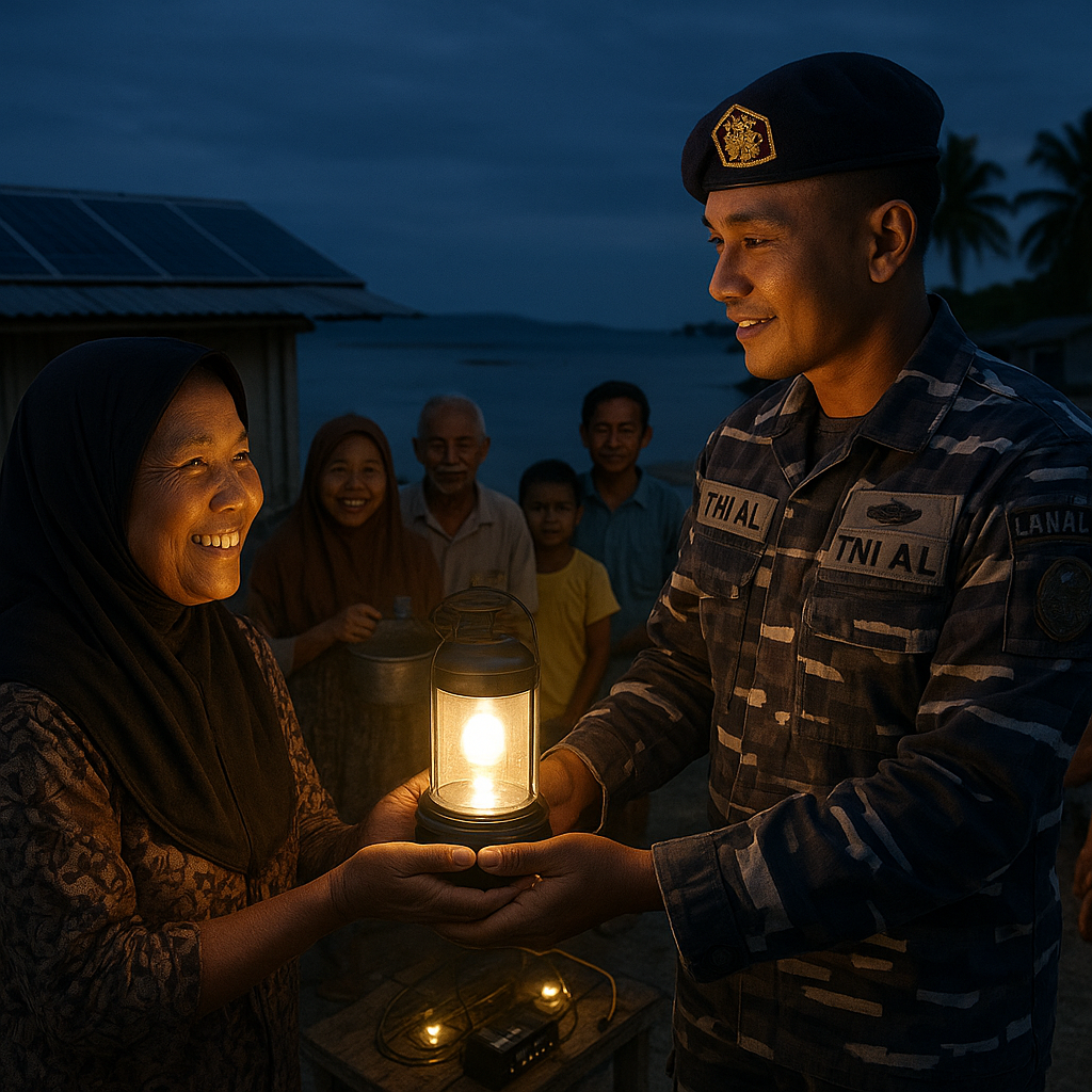 TNI AL Bantu Listrik Tenaga Surya di Pulau Terluar Natuna