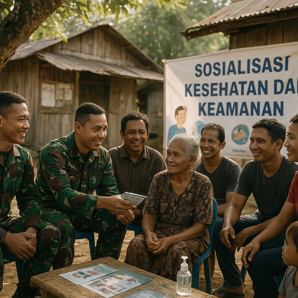 Prajurit Yonif TP 810/BEM Hangatkan Hubungan dengan Warga Kampung Doyo Lama Lewat Sosialisasi