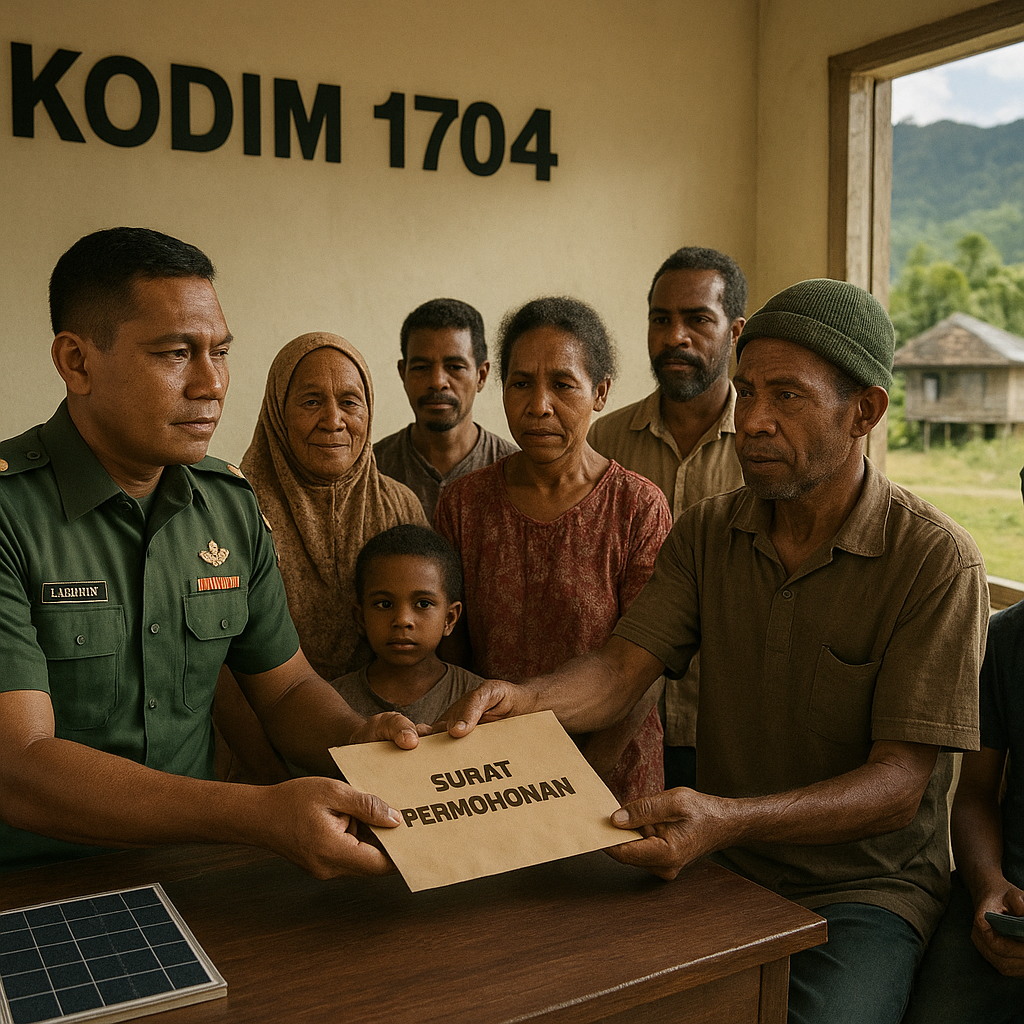 Warga Desa Terpencil di Pegunungan Bintang Kirim Surat ke Kodim: Minta Listrik dan Akses Internet