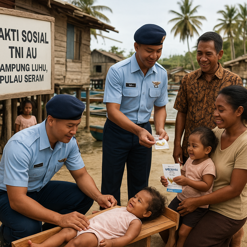 Kilas Pelosok: Bakti Sosial TNI AU Berhasil Turunkan Stunting di Kampung Nelayan Pulau Seram