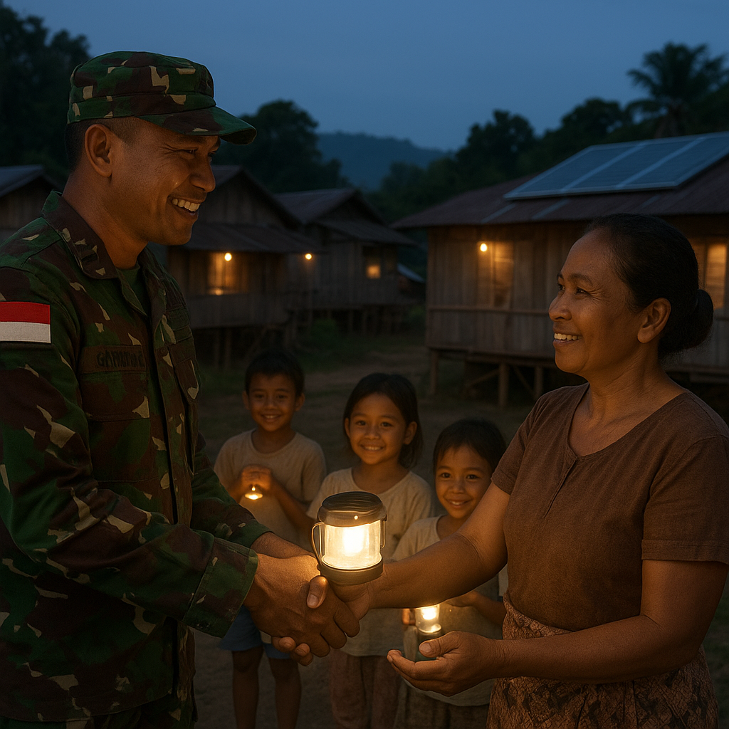 Terobosan TNI: Solar Panel untuk Desa Tanpa Listrik di Perbatasan Nunukan