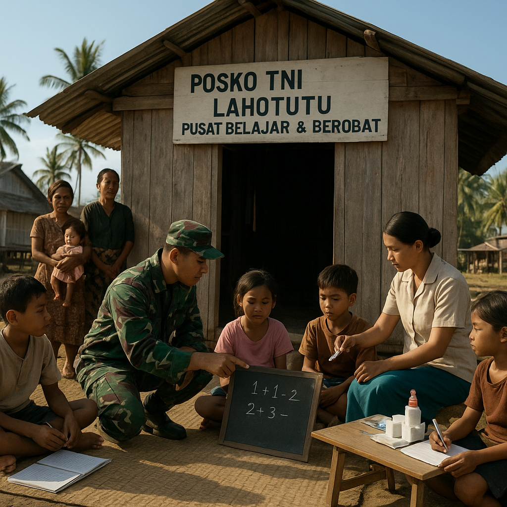 Kilas Pelosok: Di Desa Terpencil Sulawesi Tenggara, Posko TNI Jadi Pusat Belajar dan Berobat