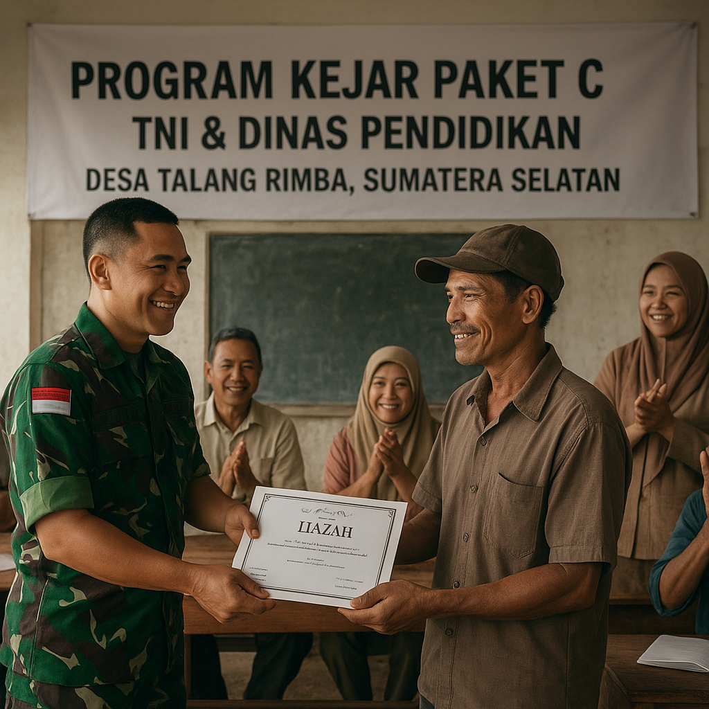 Petani di Sumsel Bisa Sekolah Lagi Berkat Program Kejar Paket dari TNI