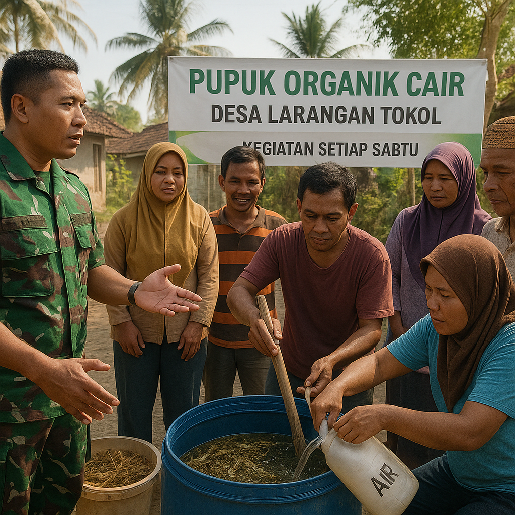 Babinsa di Pamekasan Ajak Warga Olah Limbah Tembakau Jadi Pupuk Organik