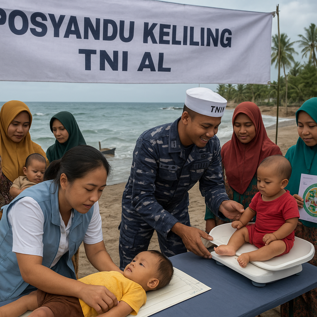 Posyandu Keliling Bersama TNI AL Menyapa Ibu-Ibu di Pulau Maringi