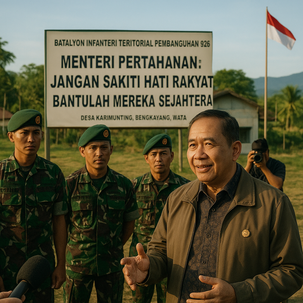 Menteri Pertahanan Titip Pesan di Perbatasan Kalbar: 'Jangan Sakiti Hati Rakyat, Bantulah Mereka Sejahtera'