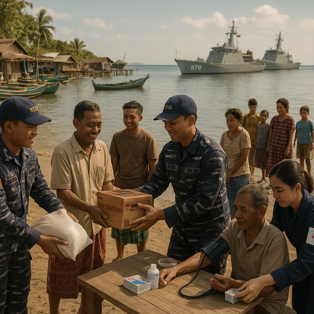 TNI AL Sambangi Nelayan dan Warga Pesisir, Bagikan Sembako dan Layanan Kesehatan Gratis