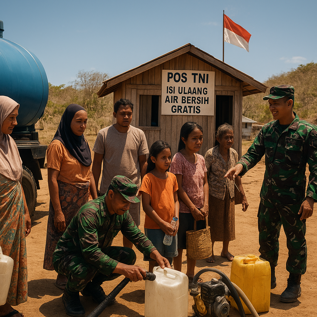 Pos TNI di Pelosok Maluku Jadi Tempat Isi Ulang Air Bersih Gratis bagi Ratusan Keluarga