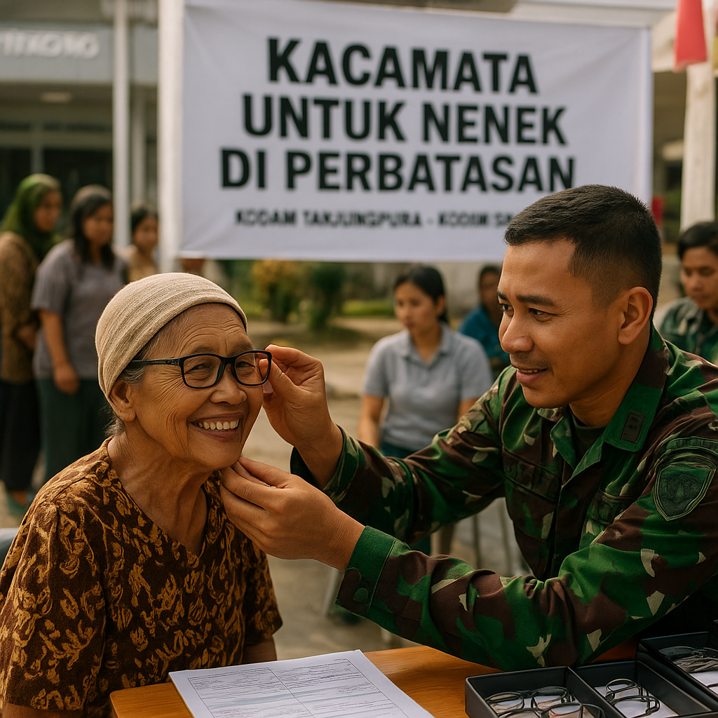 Kacamata untuk Nenek di Perbatasan: TNI Bantu Warga Entikong Lihat Lebih Jelas