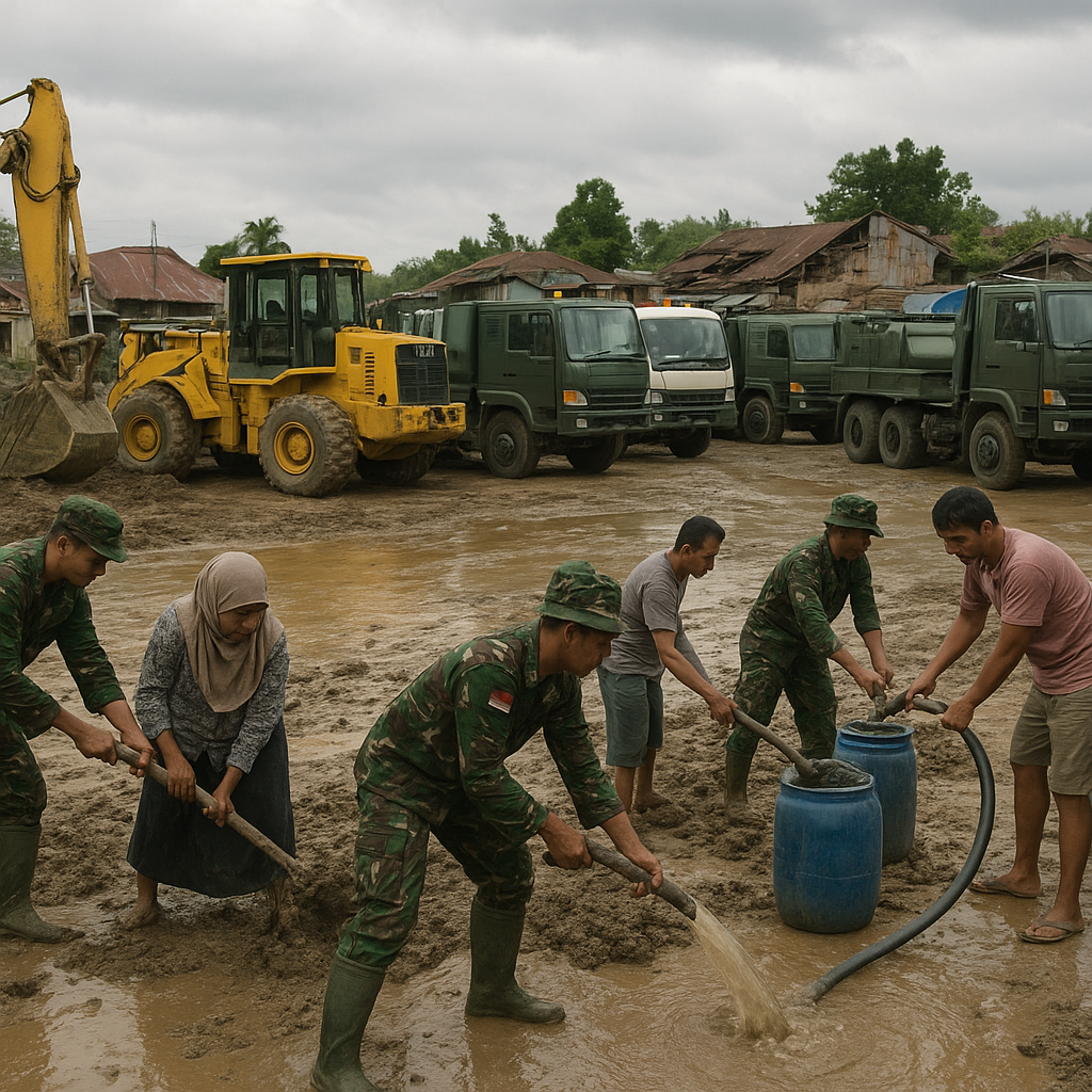 Alat Berat TNI Tiba di Aceh, Bantu Warga Bangkit dari Lumpur Banjir