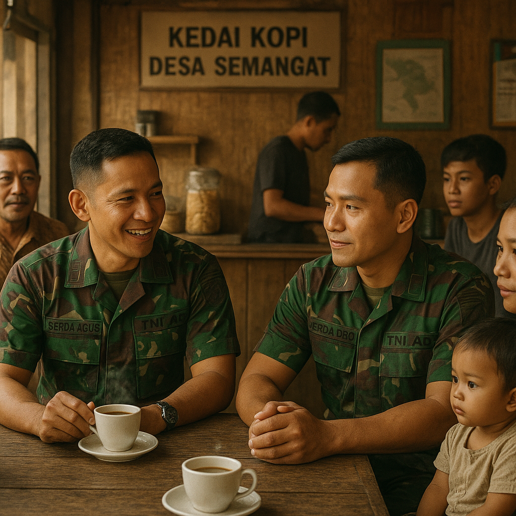 Dari Kopi dan Cerita, Babinsa Pererat Silaturahmi dengan Warga Desa Semangat