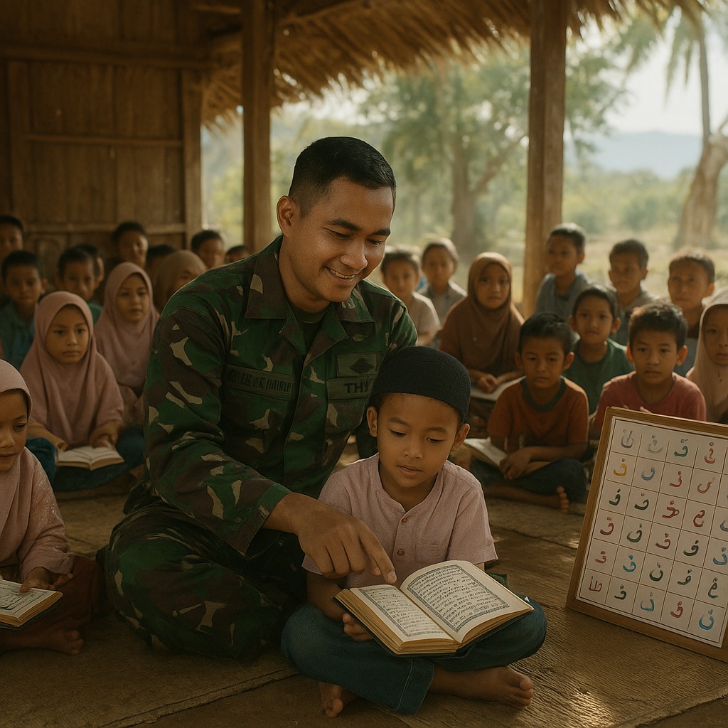 Cerita Haru: Prajurit TNI Jadi Guru Ngaji di Desa Terpencil NTT