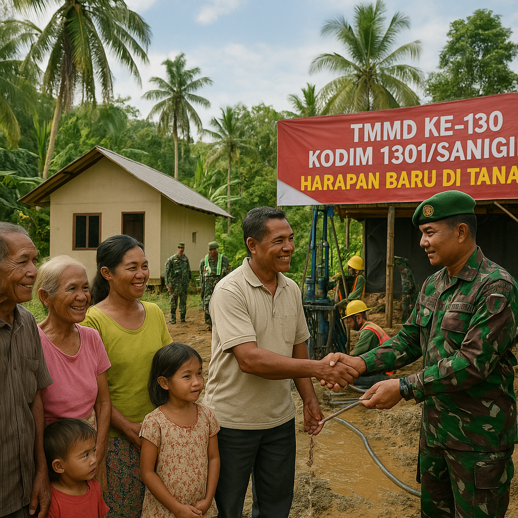 Harapan Baru di Tanaki: TMMD Hadirkan Sumur Bor dan Bantuan Rumah