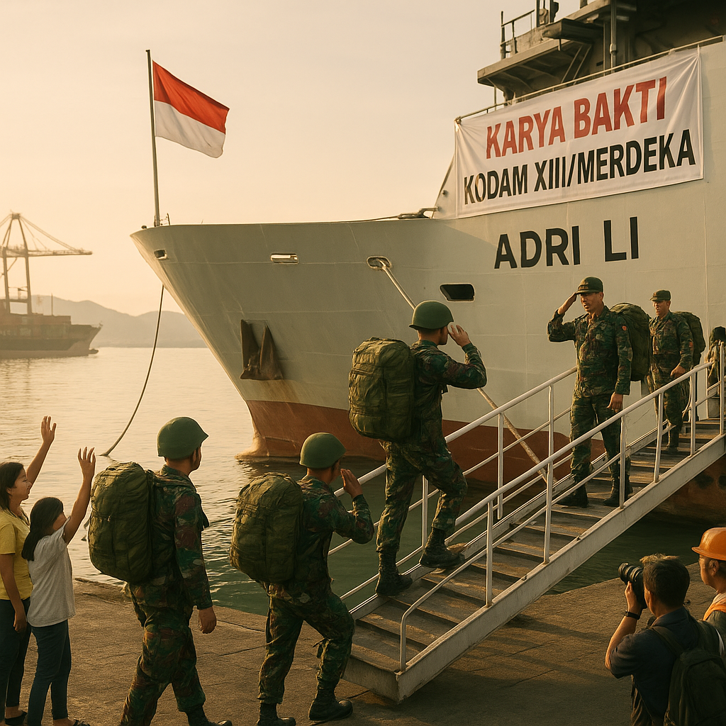 Prajuirt Karya Bakti Kodam XIII/Merdeka Berangkat Membawa Semangat Membangun Talaud dan Sangihe