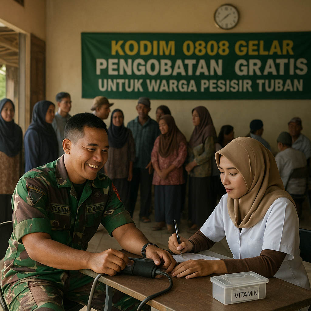 Kodim 0808 Gelar Pengobatan Gratis untuk Warga Pesisir Tuban