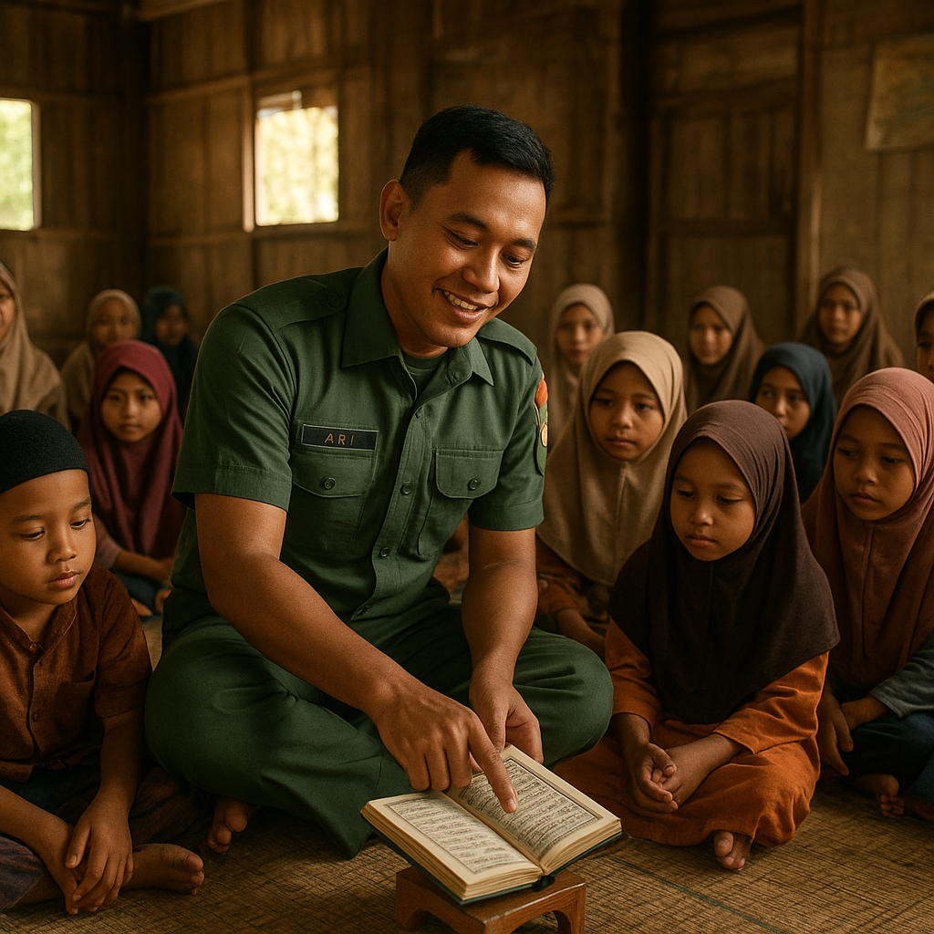 Kisah Serda Ari: Setiap Sabtu Jadi Guru Ngaji di Desa Pelosok Buton Utara