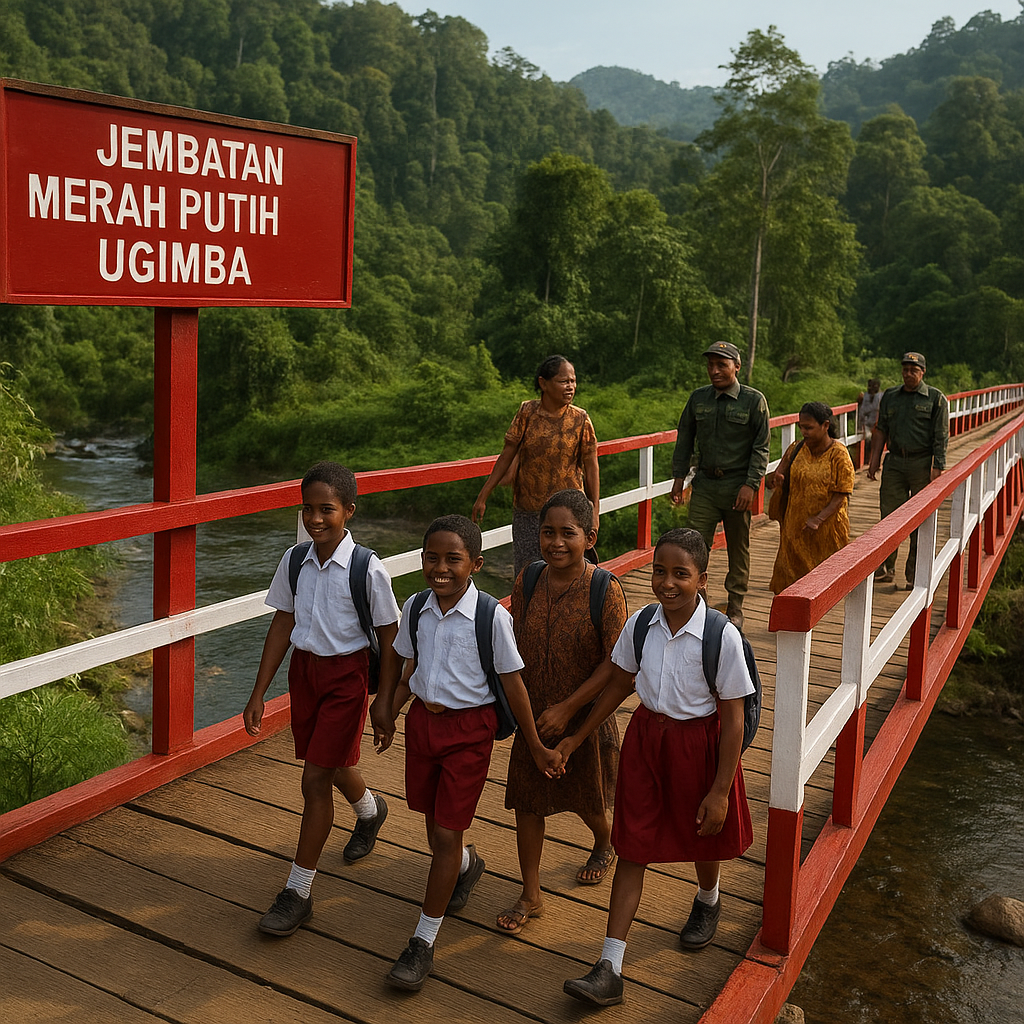 Jembatan Harapan di Ugimba: Akses Baru untuk Anak-anak Sekolah dan Mama-mama ke Kebun