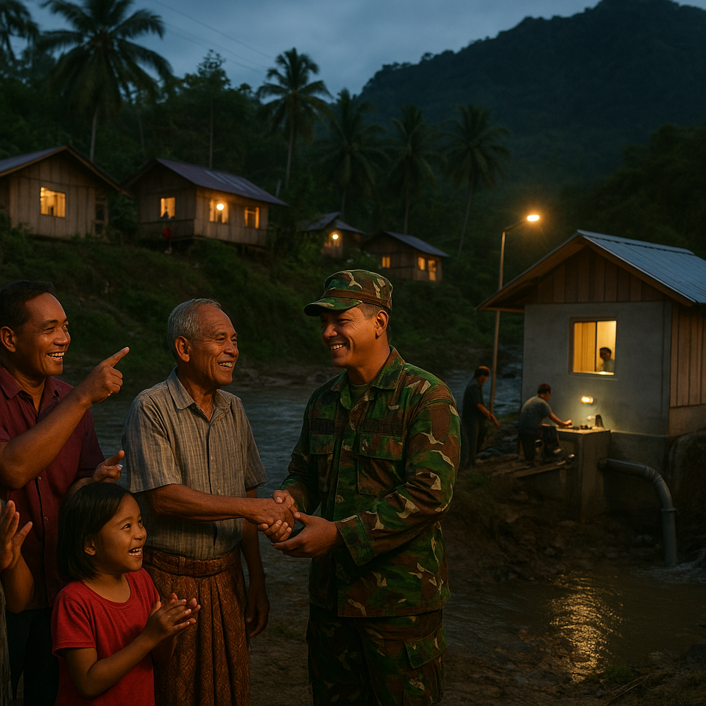 Warga Desa Terpencil di Halmahera Utara Akhirnya Nikmati Listrik 24 Jam Berkat Program TNI