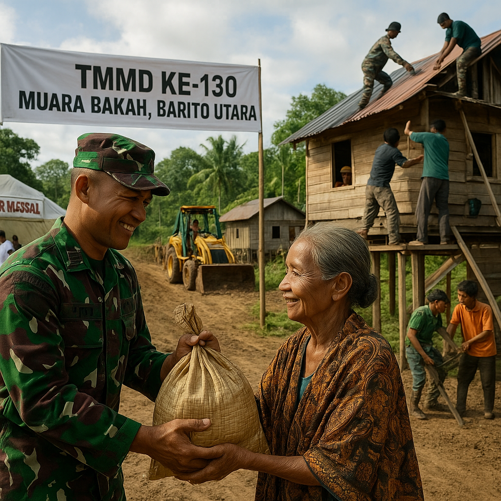 TMMD ke-130 Garap Infrastruktur dan Bantu Warga di Muara Bakah, Barito Utara