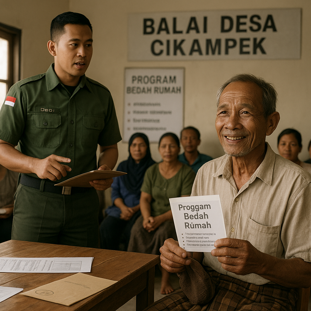 Warga Desa Bertanya tentang Program Bedah Rumah, Babinsa Beri Penjelasan
