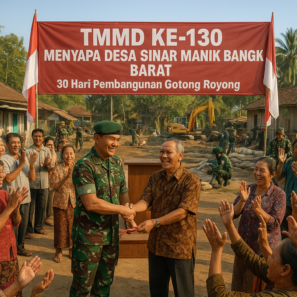 TMMD ke-130 Menyapa Desa Sinar Manik Bangka Barat, Warga Antusias Sambut Pembangunan