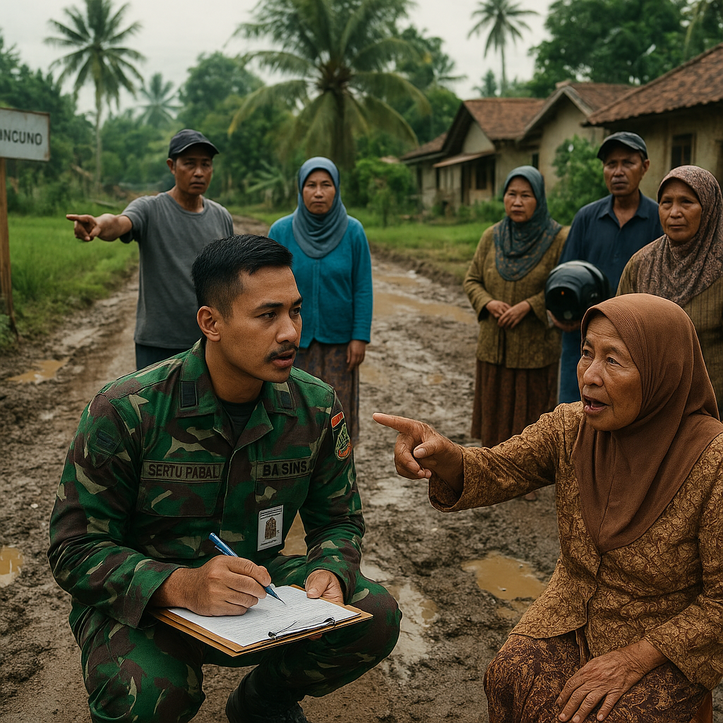Aspirasi Warga: Jalan Desa Rusak Parah, Babinsa Jadi Penghubung ke Pemerintah
