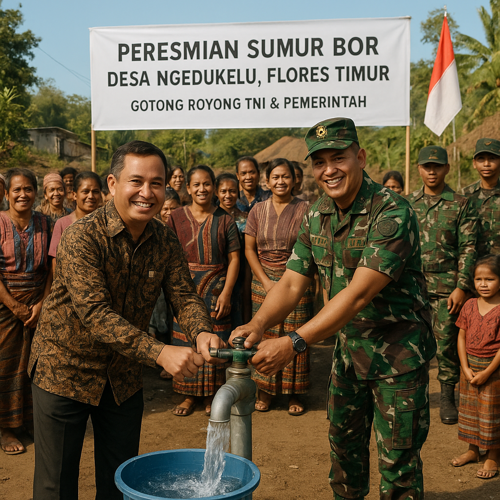 Bupati dan Dandim Resmikan Sumur Bor untuk Desa Kering di Pulau Flores