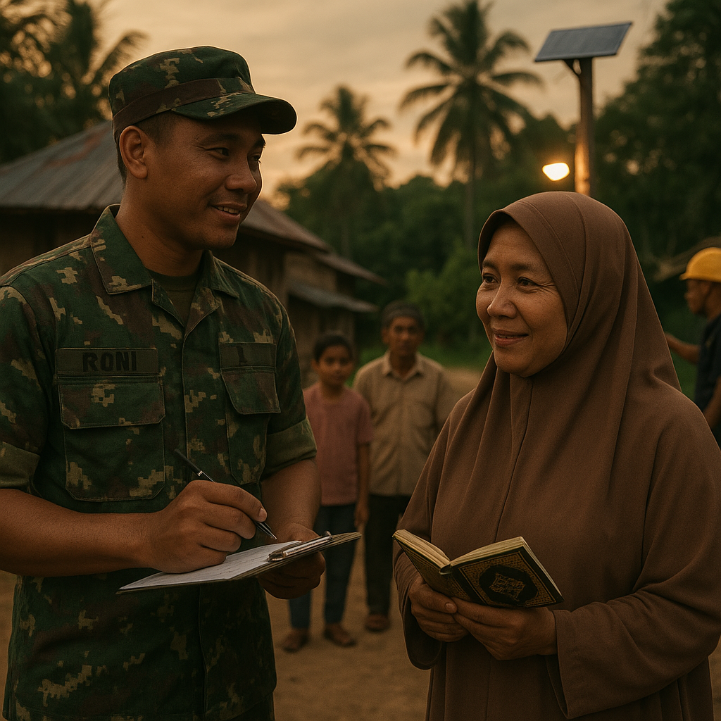 Warga Tanya: Kapan Listrik Masuk Kampung Kami? Babinsa Jawab dengan Aksi Nyata