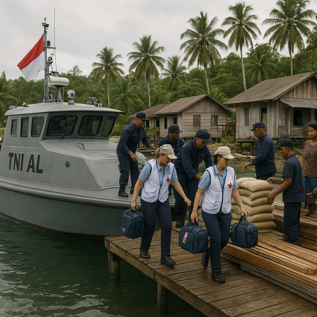 Perahu Kater TNI Bawa Dokter dan Bahan Bangunan, Sambangi Pulau Terpencil di Kepulauan Riau
