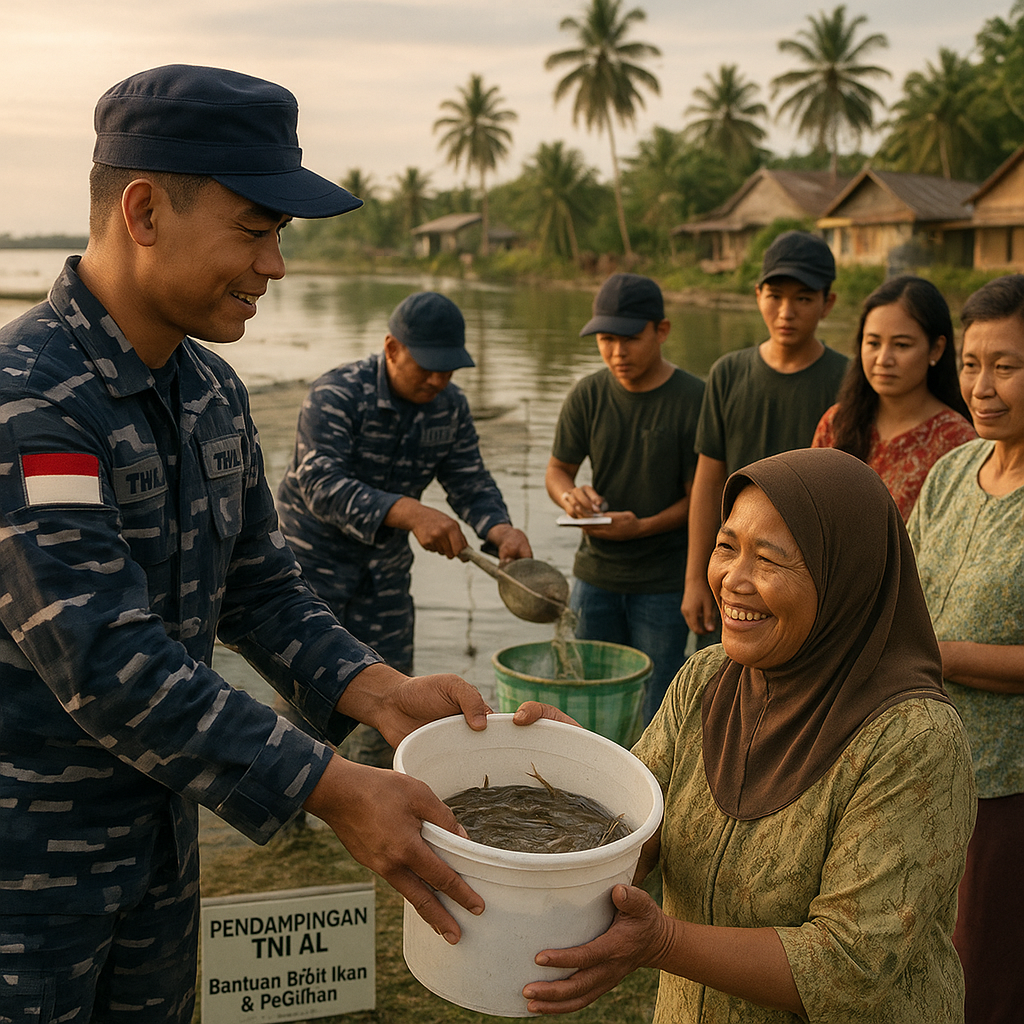 Bantuan Bibit Ikan dan Pelatihan dari TNI AL, Ubah Kolam Terlantar di Desa Pesisir Menjadi Sumber Penghasilan