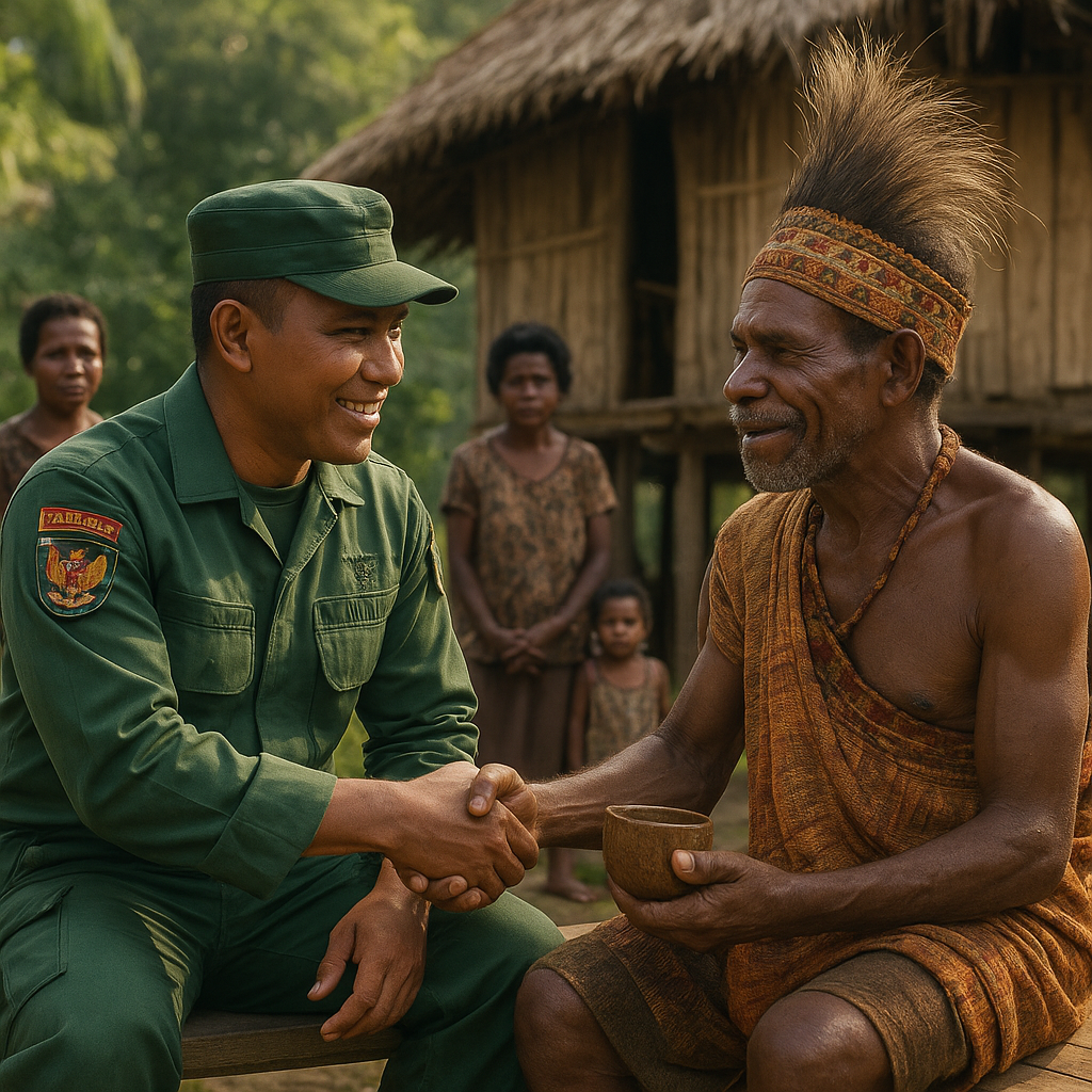 Rahasia Damai di Distrik Dabra: Intip Kedekatan Pasukan TNI dengan Tokoh Adat Papua